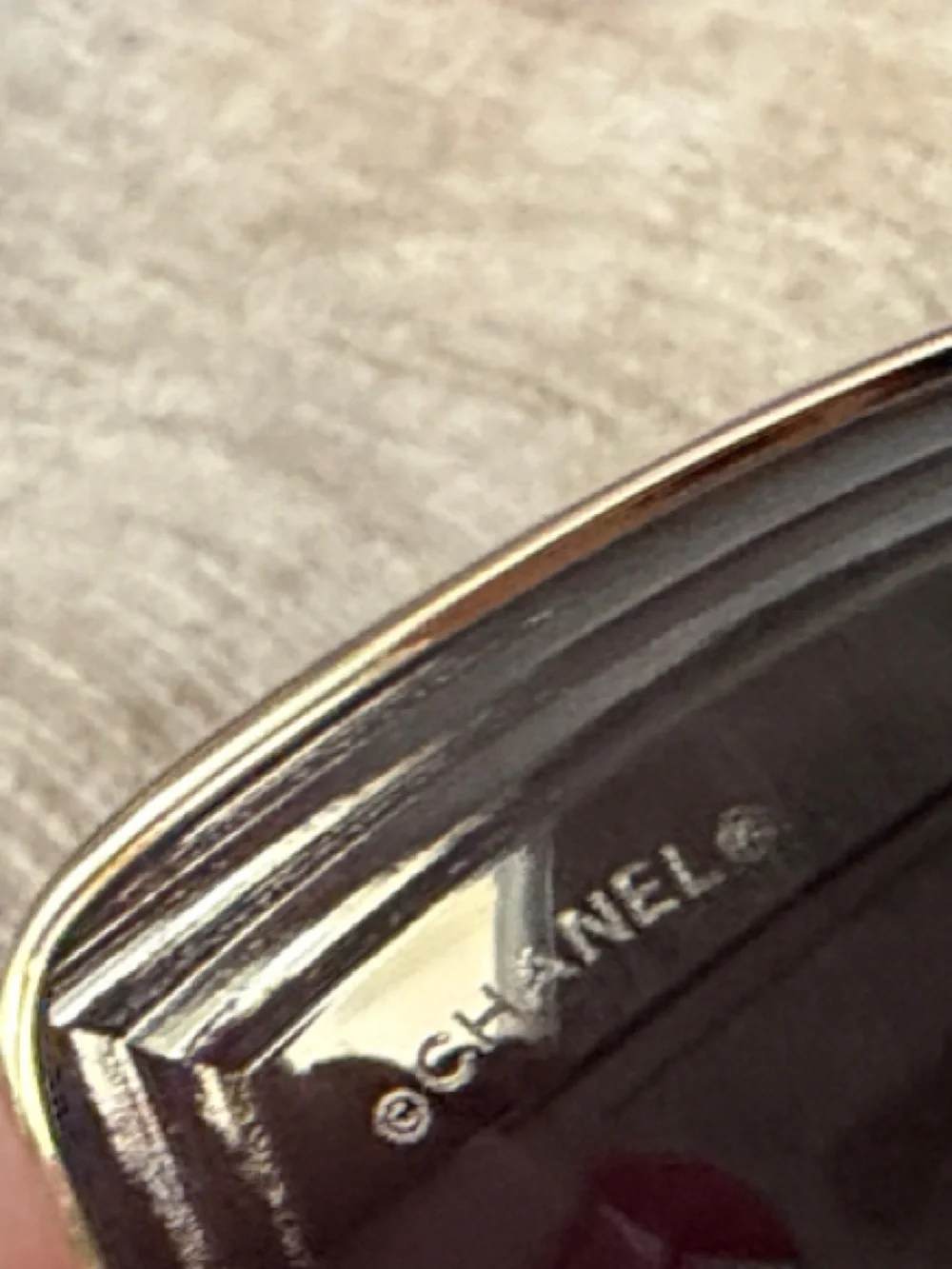 CHANEL Gold Frame Black Lens Butterfly Sunglasses- like new. No scratches